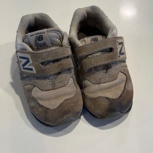 New Balance Kids' Tan and Gray Sneakers